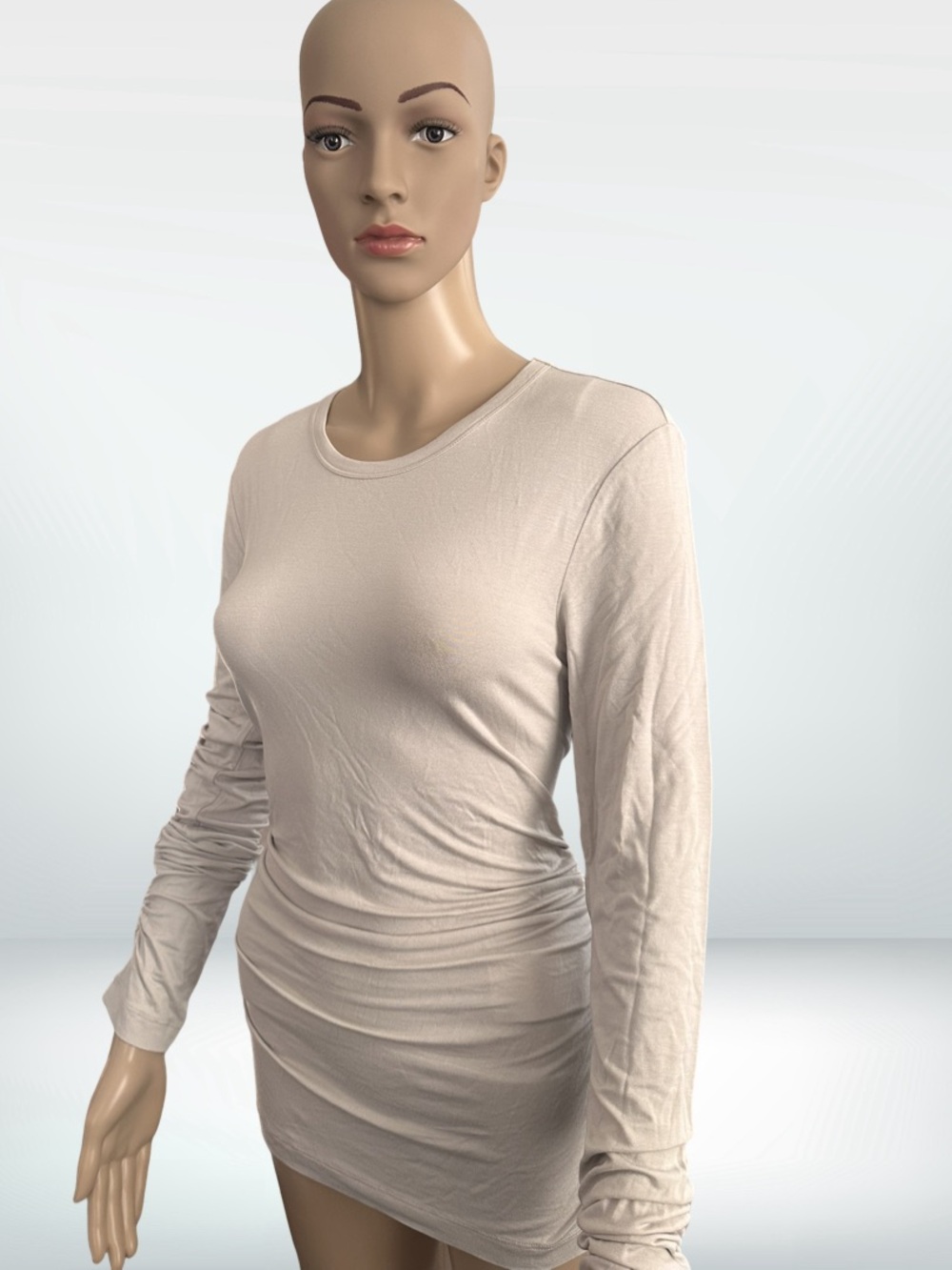 Max and Co. (Max Mara) cool Cream Ruched Stretch Top new L